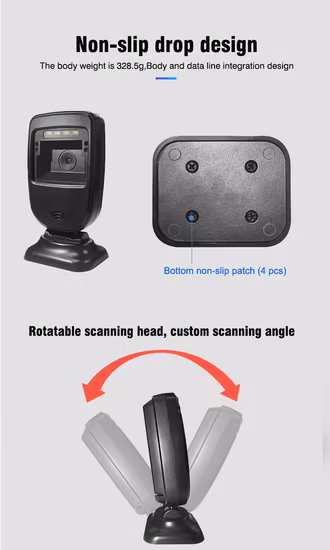 Desktop USB Qr Payment Box 1d/2D Window Barcode Reader Barcode Scanner (HS